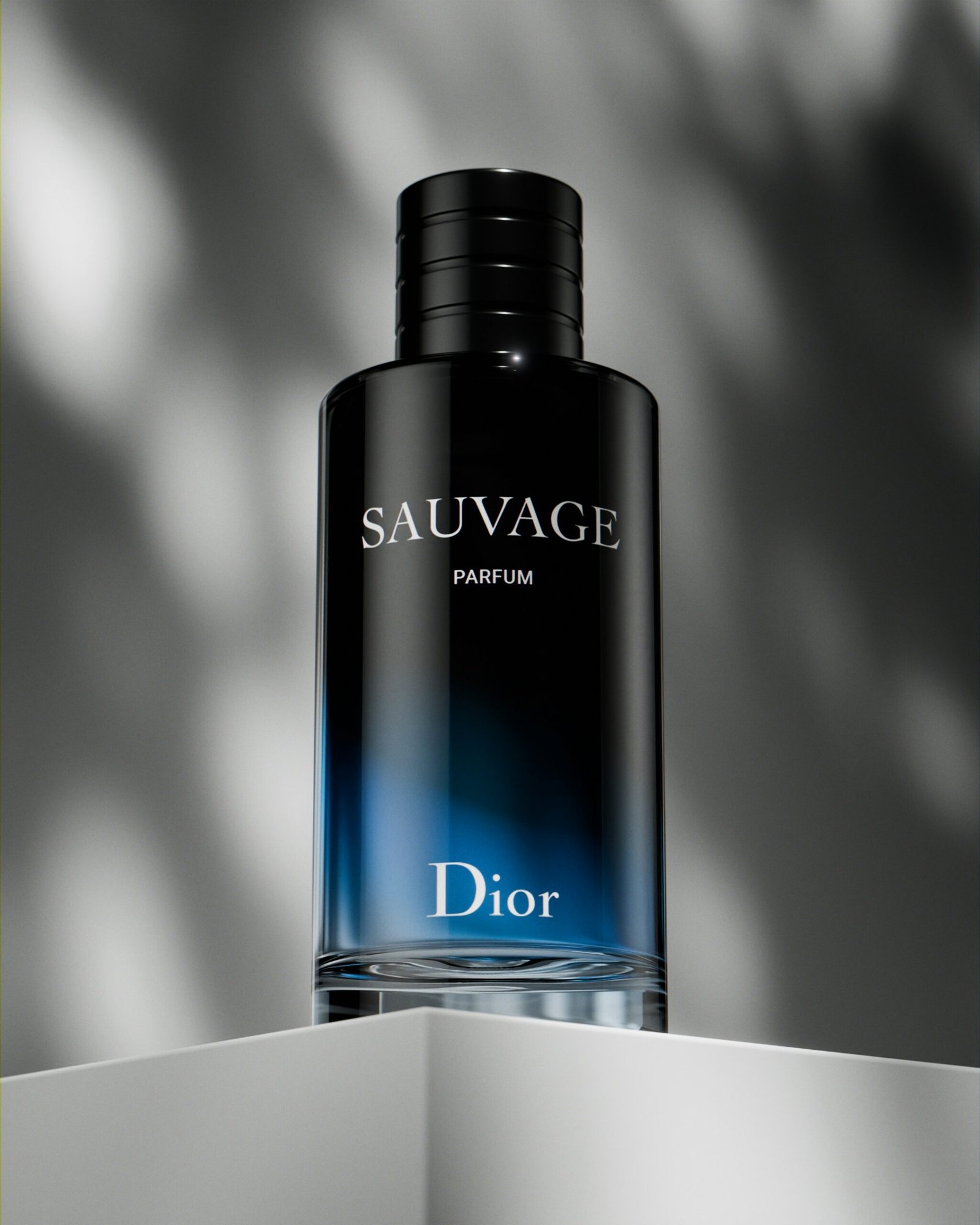 a bottle of dior sauvage on a shelf